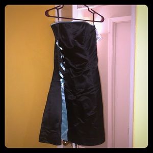 Strapless Black and teal prom dress
